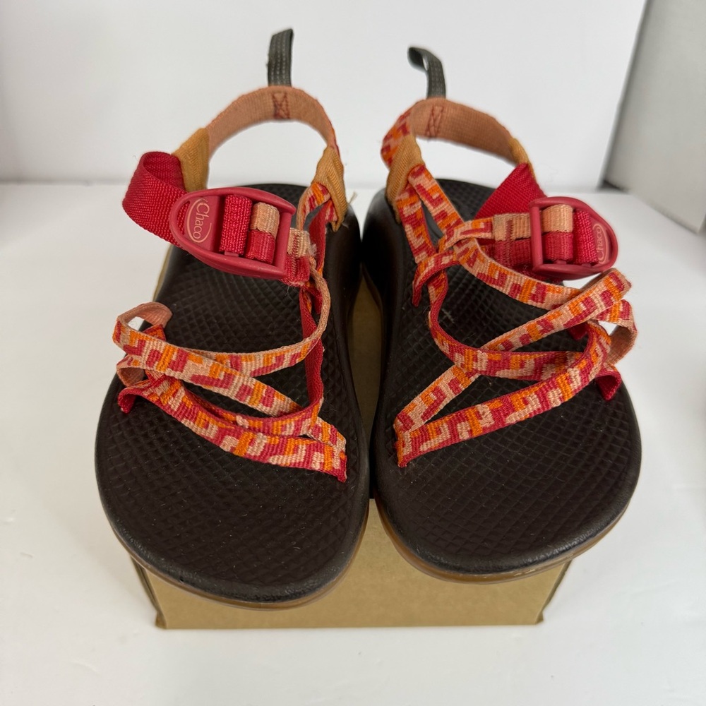 Girls Chaco ZX1 Ecotread Helix Peach & Orange Sport Sandals Size 1